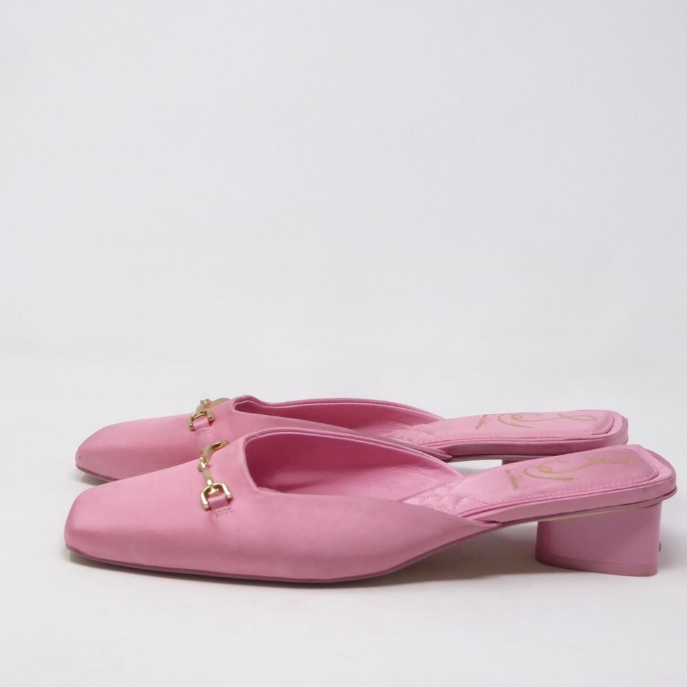 Sam Edelman Ollie Womens Mules Pink Satin Horsebit Block Heel 8 - Picture 5 of 10